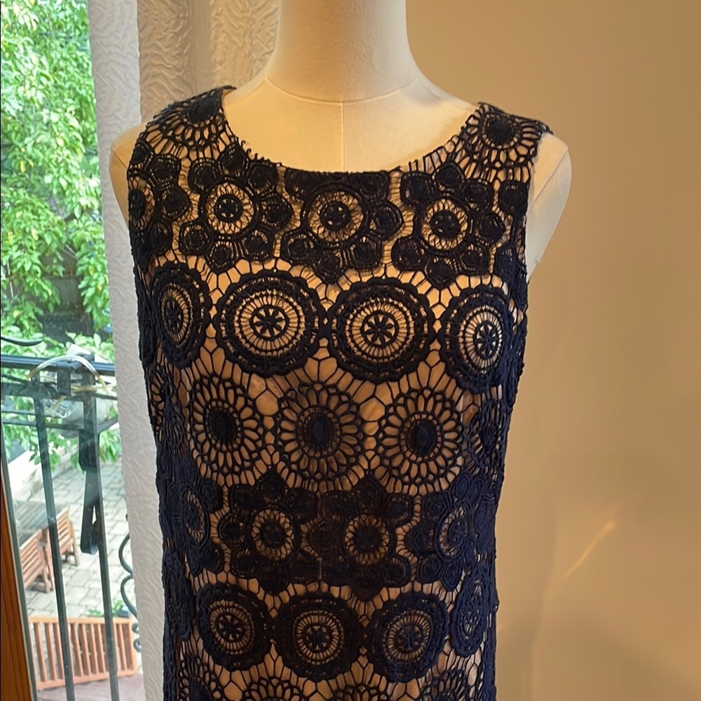 Eliza J Navy Blue Lace Dress Size 8 EUC - Picture 3 of 7